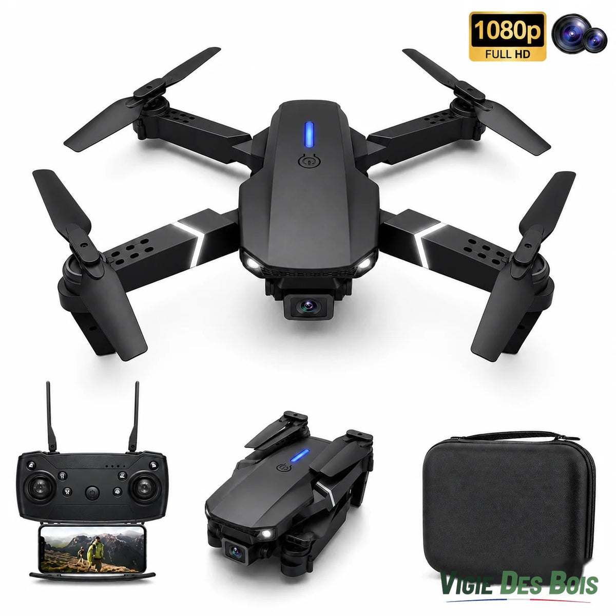 Drone 1080P WiFi Pliable – Premier Drone
