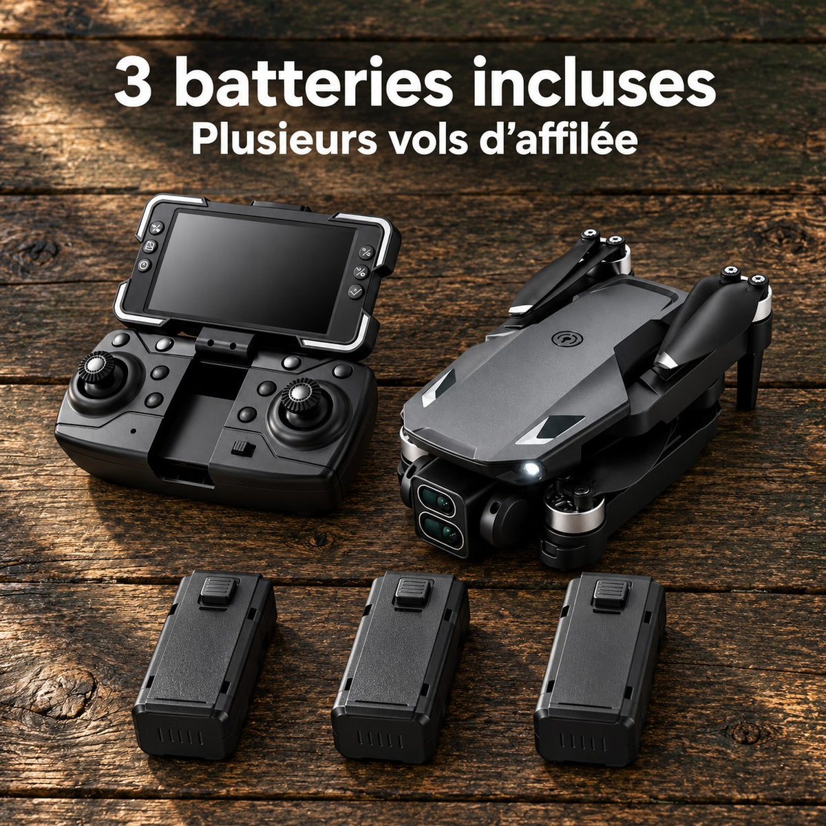 3 batteries incluses