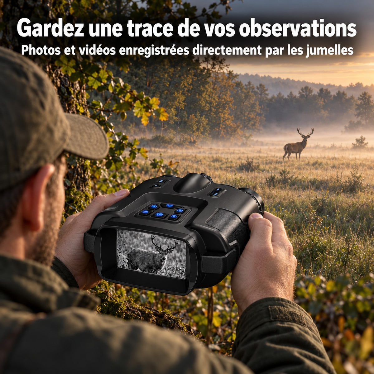 Photos et vidéos enregistrées directement par les jumelles