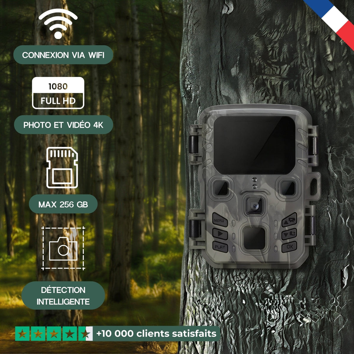 Caméra de terrain Wi‑Fi 4K – vue 3