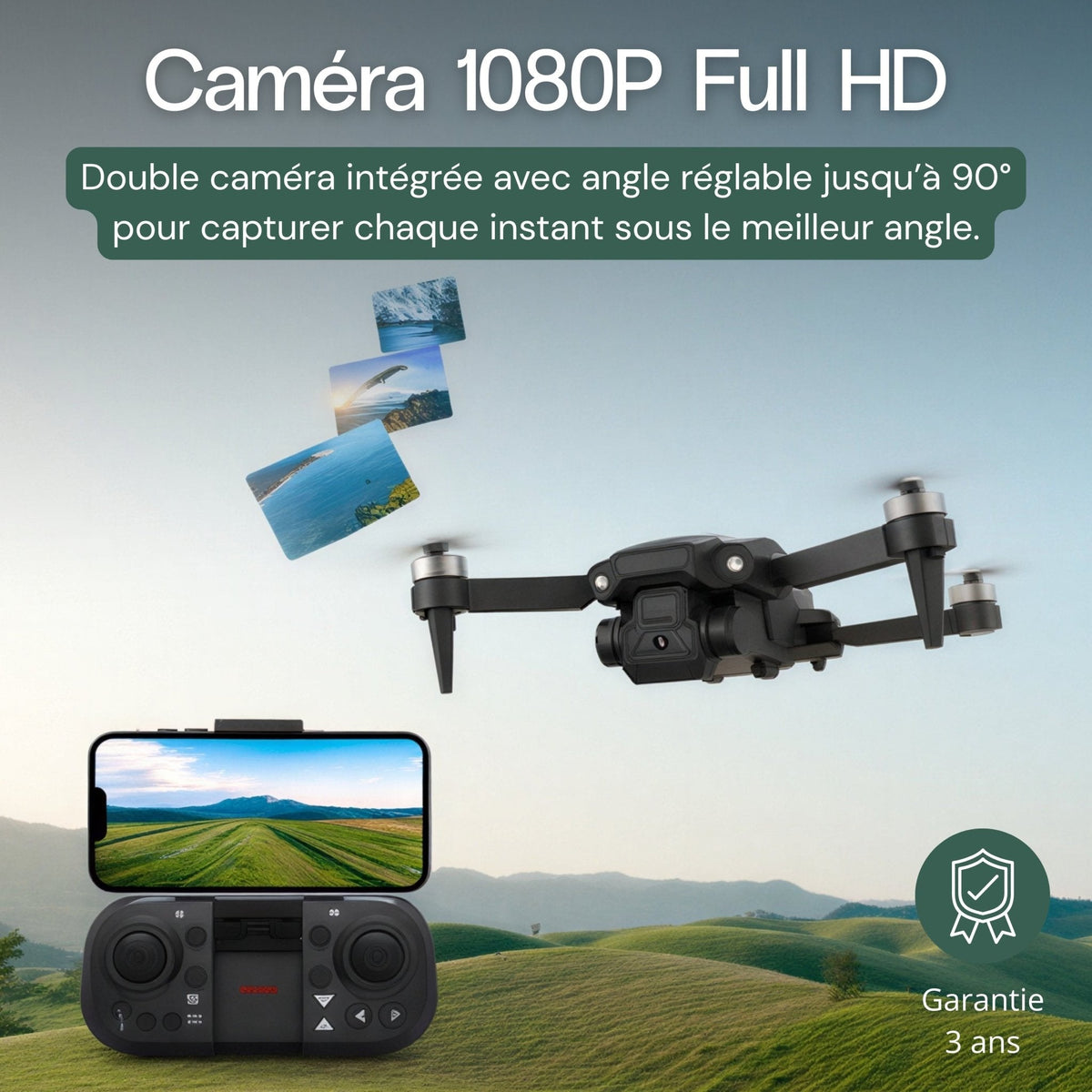 Drone vidéo Full HD – vue 3