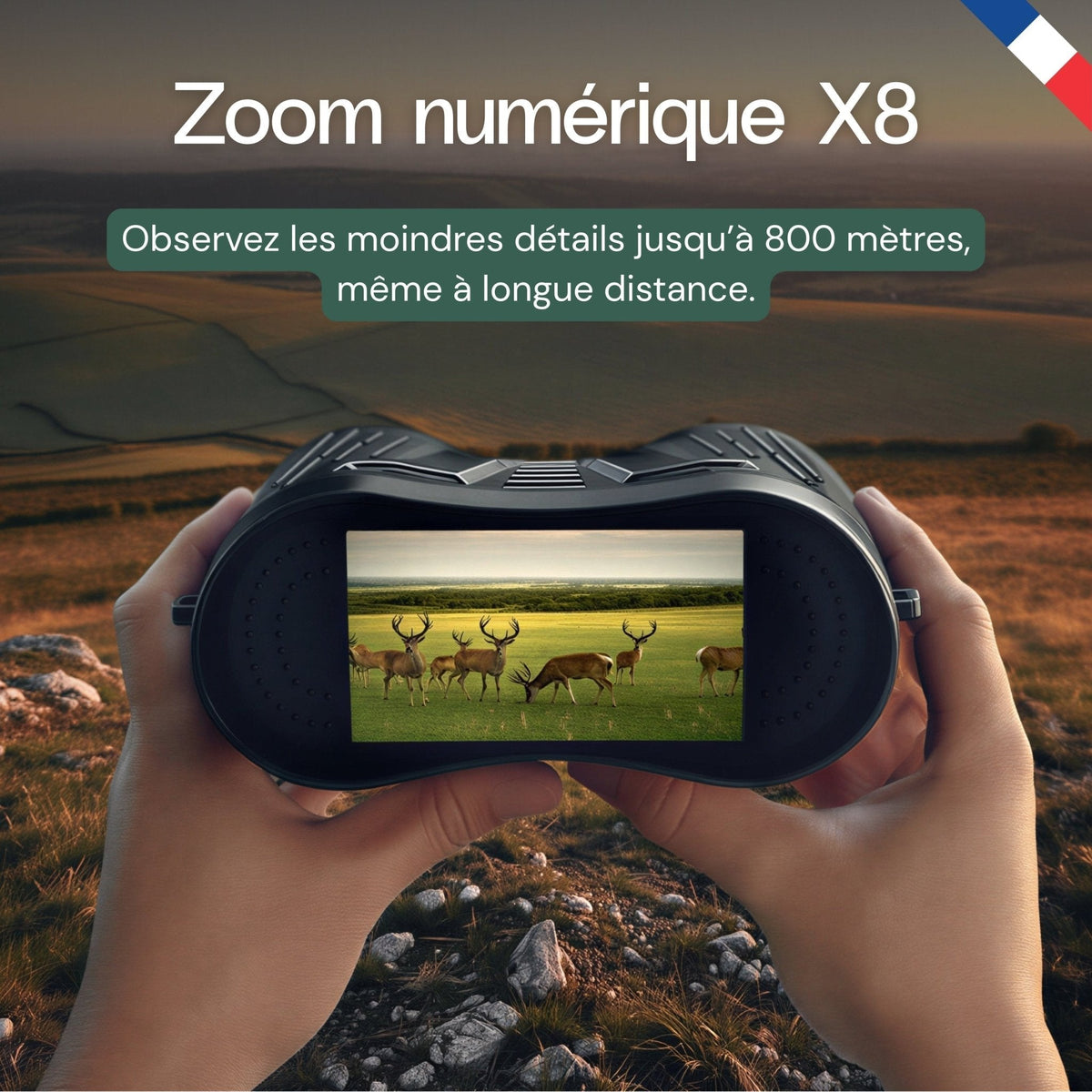 Jumelles de vision nocturne 4K – autonomie 8 h – vue 3