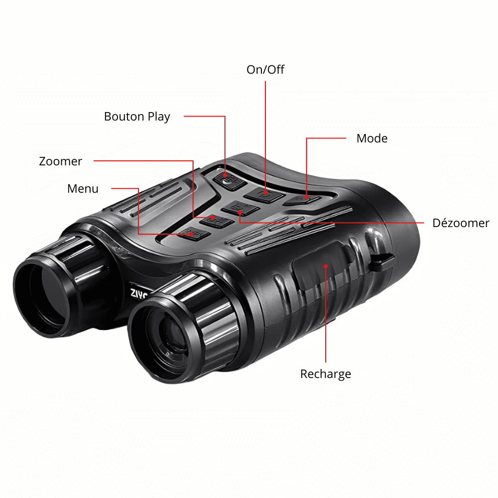Jumelles de vision nocturne 4K – autonomie 8 h – vue 10