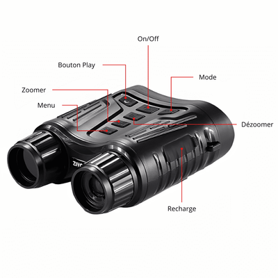 Jumelles de vision nocturne 4K – autonomie 8 h – vue 10