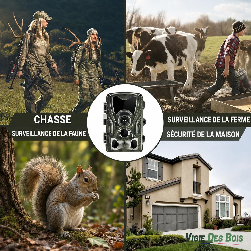 Caméra de Chasse 20 MP Écran LCD – Vision Nocturne 36 LED, Horodatage