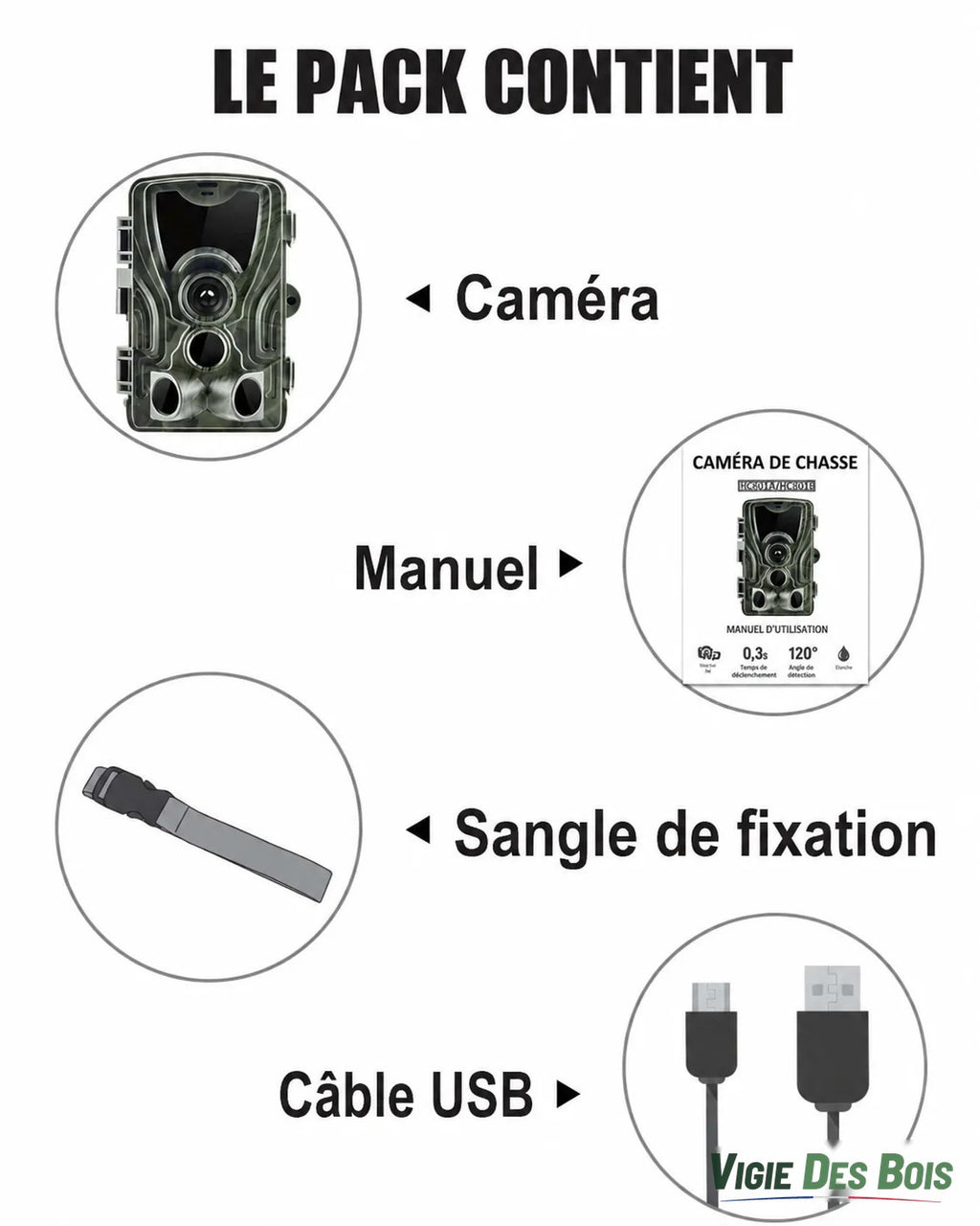 Caméra de Chasse 20 MP Écran LCD – Vision Nocturne 36 LED, Horodatage