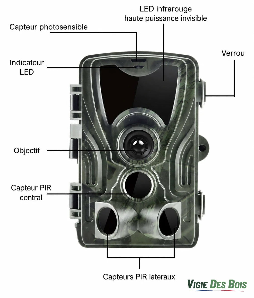 Caméra de Chasse 20 MP Écran LCD – Vision Nocturne 36 LED, Horodatage