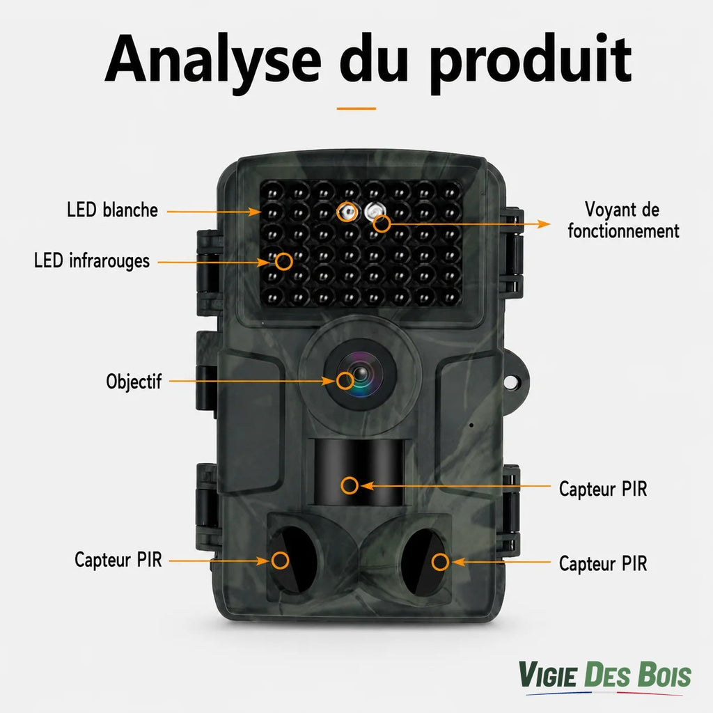 Caméra de Chasse WiFi 32 MP Full HD – Photos sur Mobile à Proximité, Vision Nocturne 46 LED