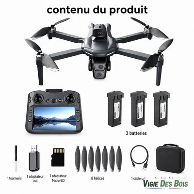 Drone GPS WiFi FPV – Écran 5,6” & 3 Batteries