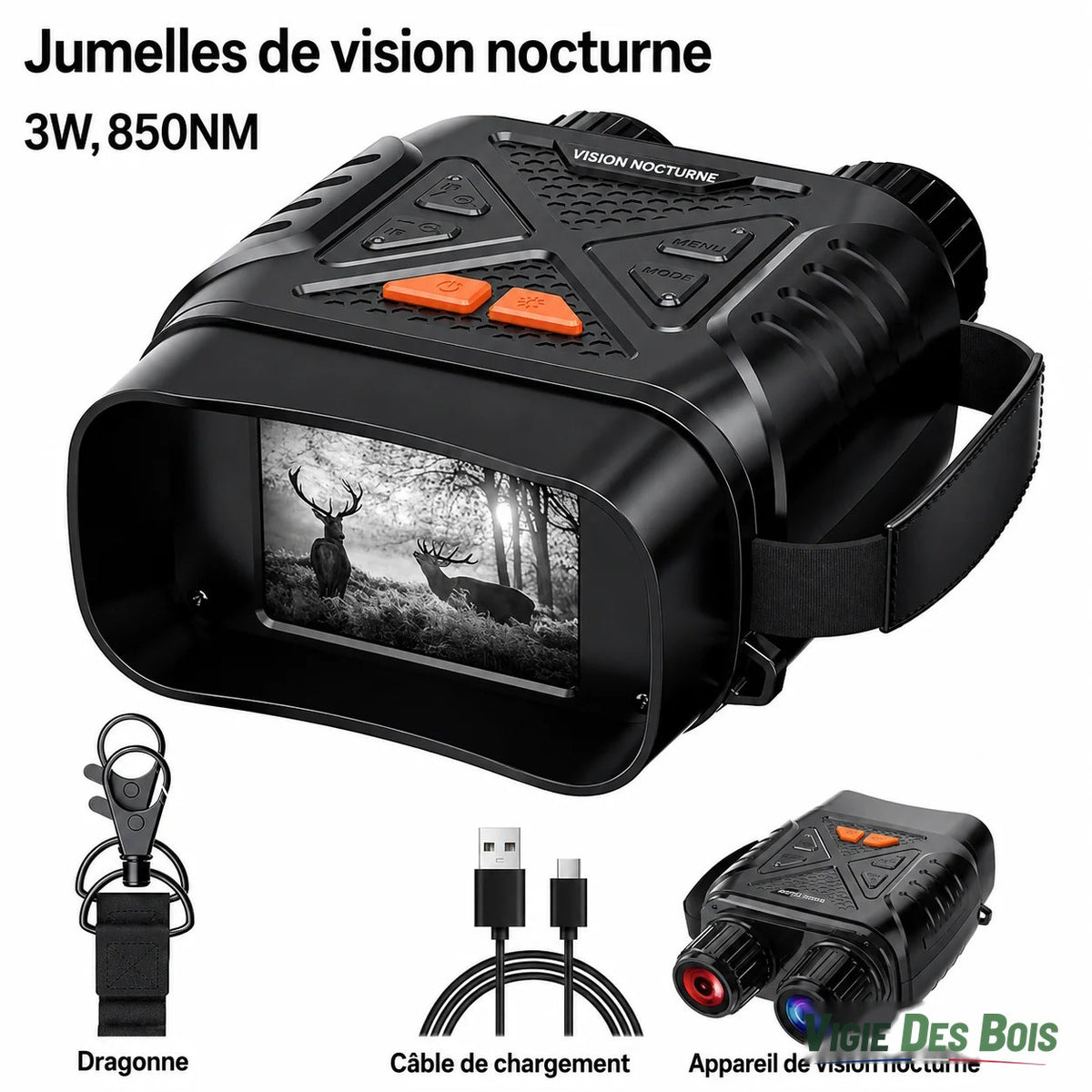 Jumelles de Vision Nocturne - Autonomie 3 heures