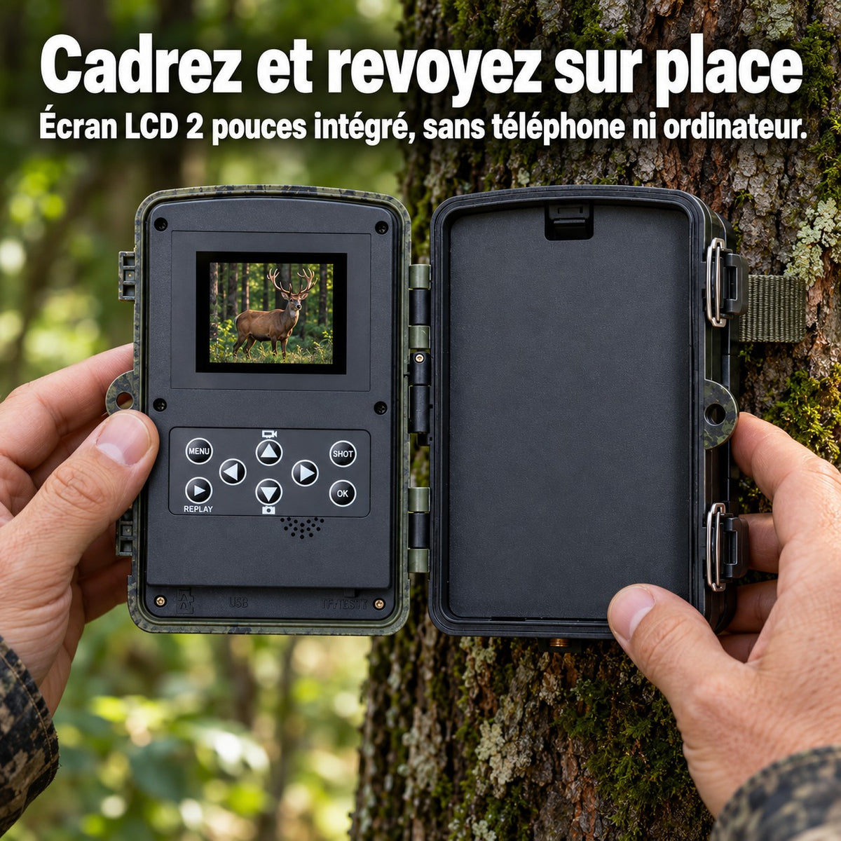 Écran LCD 2 pouces intégré pour cadrer et revoir les images sur place