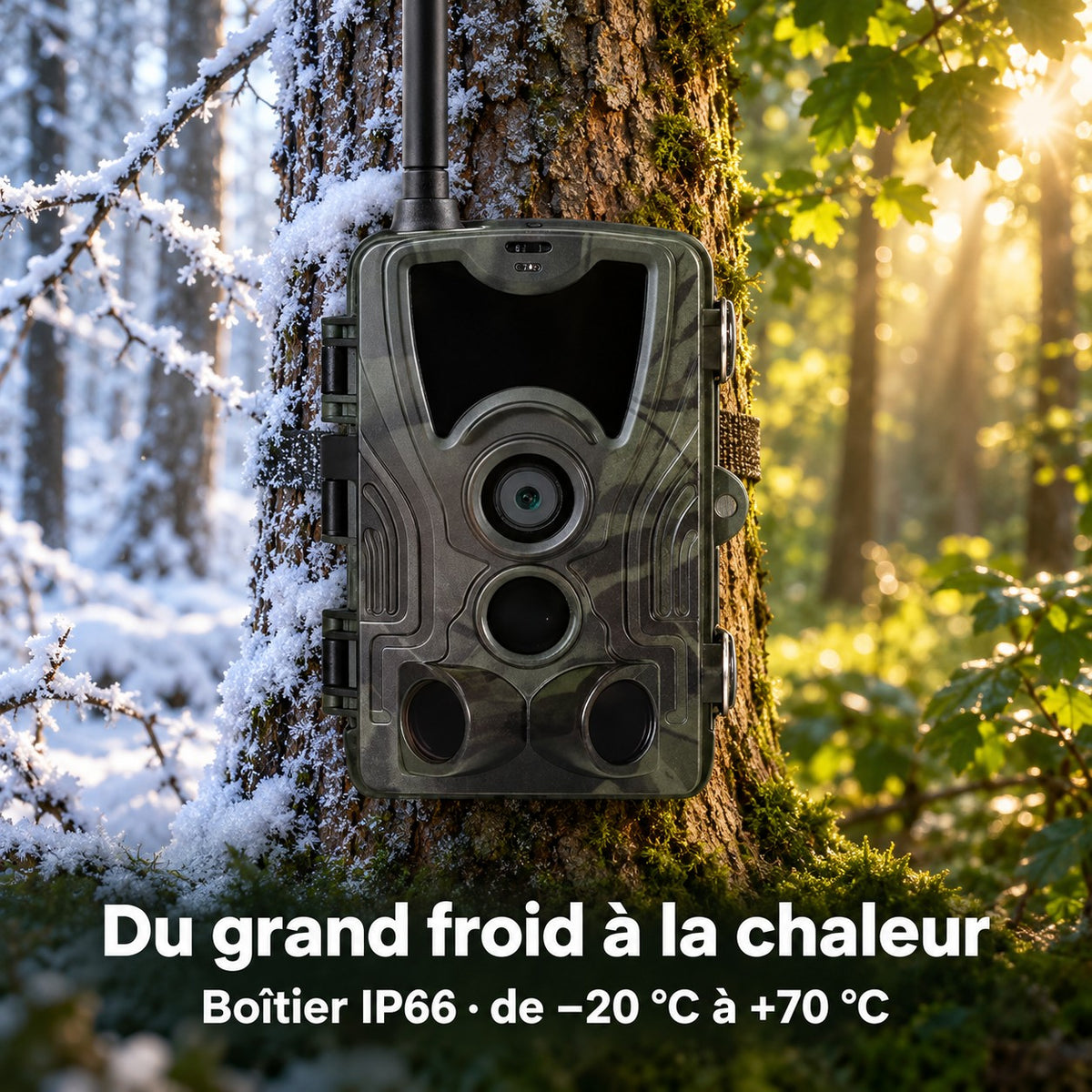 Boîtier IP66, fonctionne de −20 °C à +70 °C