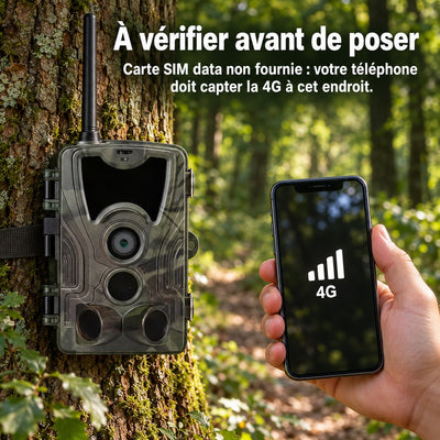 À vérifier avant de poser : carte SIM data non fournie, couverture 4G nécessaire