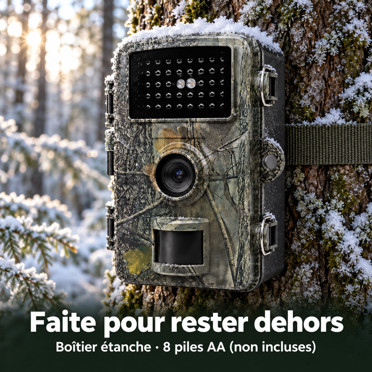 Boîtier étanche, 8 piles AA non incluses